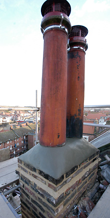 Refitted chimney pots and cowls