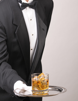 Original image of waiter and silver tray